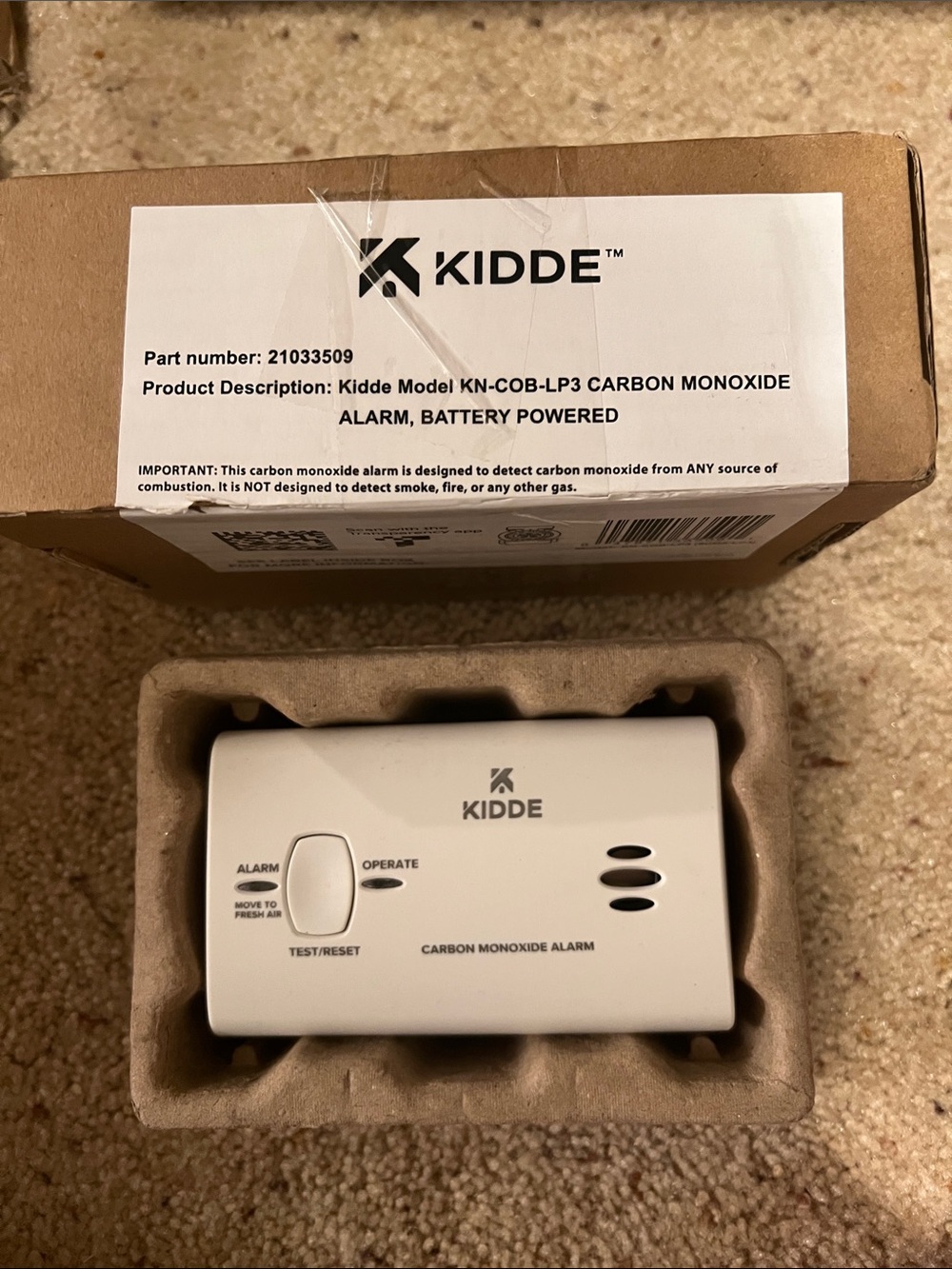 Kidde Carbon Monoxide Alarm